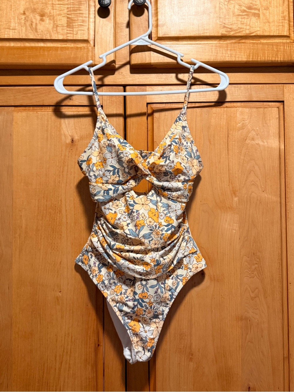 Cupshe Tummy Control Floral Cutout One-Piece Swimsuit